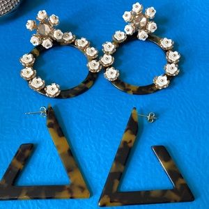JCrew Tortoise shell/ Flower Earrings